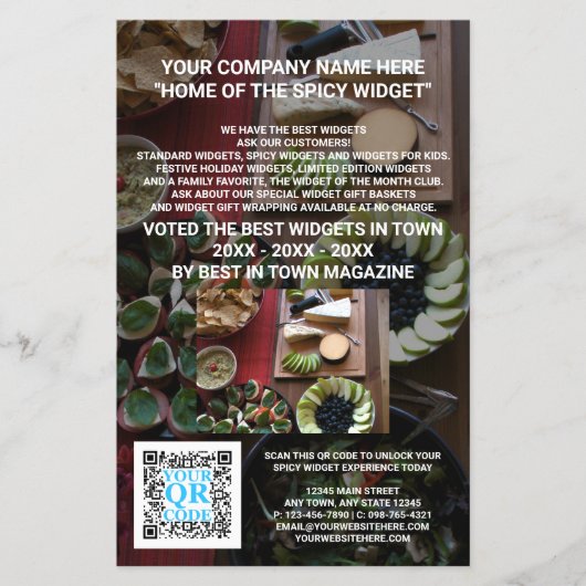 Business QR Code Dark Photo Custom Marketing Flyer (Voorkant)