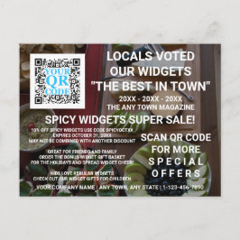 Business QR Code Donkere foto Aangepast Adverteren Briefkaart