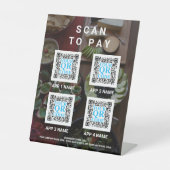 Business QR Code Donkere foto Aangepast scannen om Reclamebord Met Voetstuk (Voorkant)