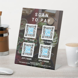 Business QR Code Donkere foto Aangepast scannen om Reclamebord Met Voetstuk