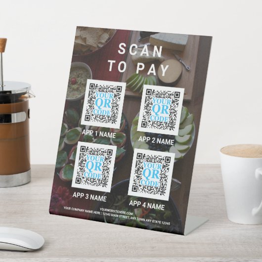 Business QR Code Donkere foto Aangepast scannen om Reclamebord Met Voetstuk (Insitu)