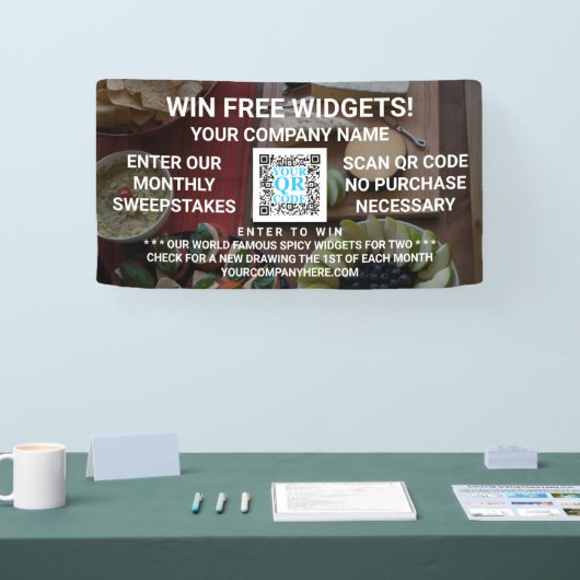 Business QR Code Donkere foto Aangepaste promotie Spandoek (Beurs)