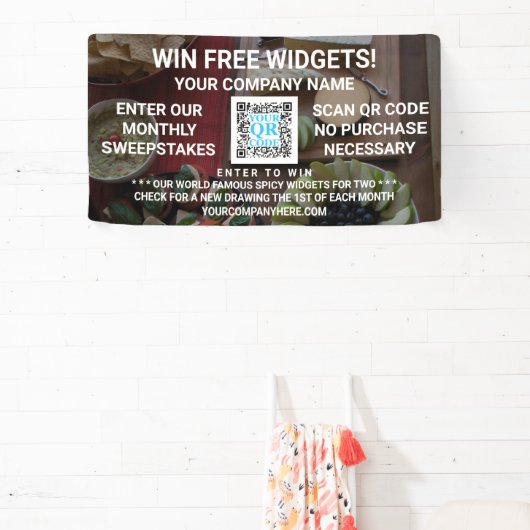 Business QR Code Donkere foto Aangepaste promotie Spandoek (Insitu)