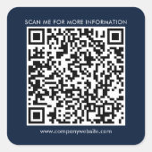 Business QR Code en Company Website Eenvoudig Vierkante Sticker (Voorkant)
