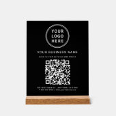 Business QR Code en Logo Black Acryl Bord (Voorkant)
