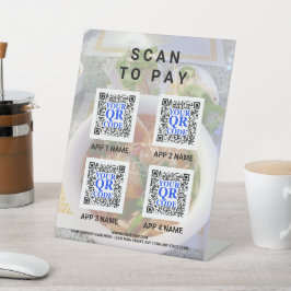 Business QR Code Licht Foto Aangepast scannen om t Reclamebord Met Voetstuk