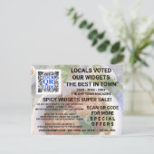 Business QR Code Light Foto Aangepast Adverteren Briefkaart (Staand voorkant)