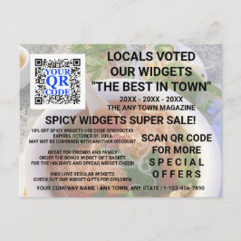 Business QR Code Light Foto Aangepast Adverteren Briefkaart