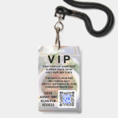 Business QR Code Light Photo Cool Promo Event VIP Badge (Voorzijde met lanyard)