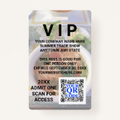 Business QR Code Light Photo Cool Promo Event VIP Badge (Voorkant)