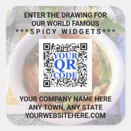 Business QR Code Light Photo Cool Simple Promotion Vierkante Sticker