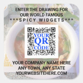 Business QR Code Light Photo Cool Simple Promotion Vierkante Sticker (Voorkant)