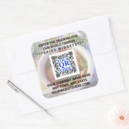 Business QR Code Light Photo Cool Simple Promotion Vierkante Sticker