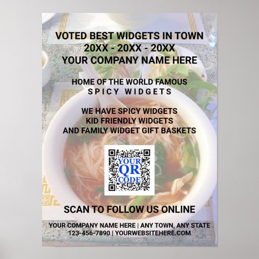 Business QR Code Light Photo Cool Trade Show Promo Poster (Voorkant)
