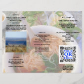 Business QR Code Light Photo Cool Tri Fold Menu (Voorkant)