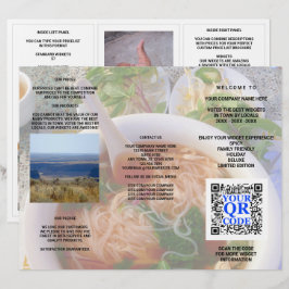 Business QR Code Light Photo Cool Tri Fold Menu