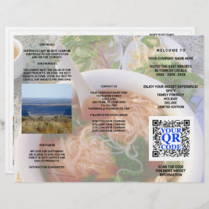 Business QR Code Light Photo Cool Tri Fold Menu