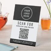 Business QR Code Logo Black White Reclamebord Met Voetstuk (Insitu)