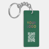 Business QR Code Logo Green Sleutelhanger (Voorkant Links)