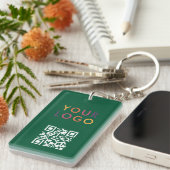 Business QR Code Logo Green Sleutelhanger (Voorkant Rechts)