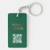 Business QR Code Logo Green Sleutelhanger (achterkant)