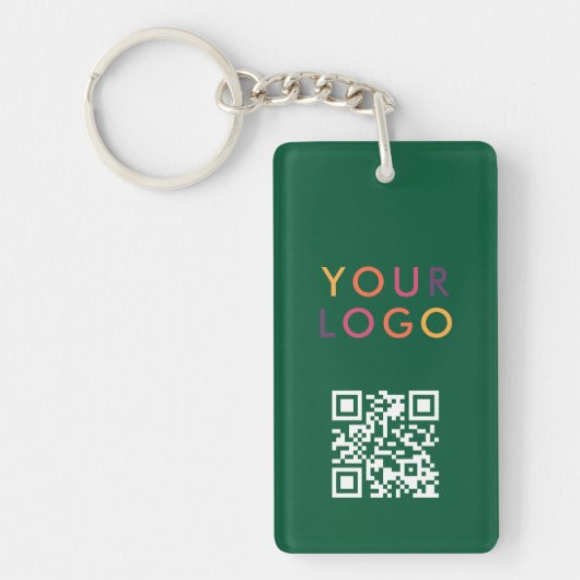 Business QR Code Logo Green Sleutelhanger (Voorkant)
