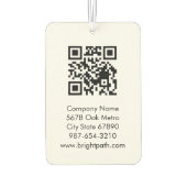 Business QR Code Logo Name Contact Black White Luchtverfrisser (Achterkant)