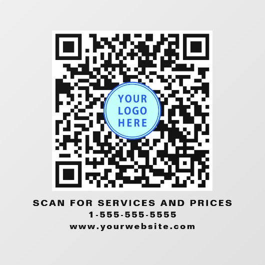Business QR Code Logo Raamsticker (Vel)