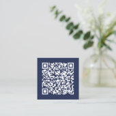  Business QR Code Minimale marine Blue Vierkante Visitekaartje (Staand voorkant)