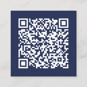 Business QR Code Minimale marine Blue Vierkante Visitekaartje