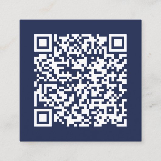  Business QR Code Minimale marine Blue Vierkante Visitekaartje (Voorkant)
