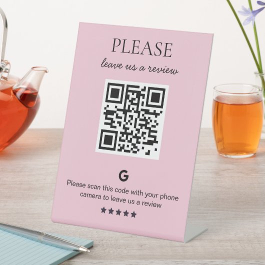 Business QR code Review Reclamebord Met Voetstuk (Insitu)