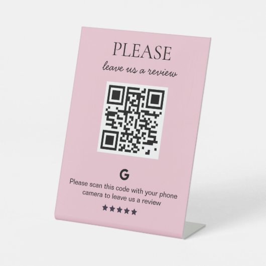 Business QR code Review Reclamebord Met Voetstuk (Voorkant)