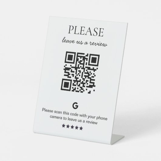 Business QR code Review Reclamebord Met Voetstuk (Voorkant)