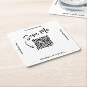 Business QR Code Scan Me Menu Custom Kartonnen Onderzetters (Schuin)