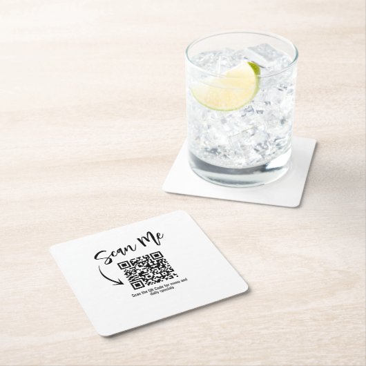 Business QR Code Scan Me Menu Custom Kartonnen Onderzetters (Insitu)