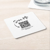 Business QR Code Scan Me Menu Custom Kartonnen Onderzetters (Schuin)