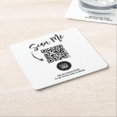 Business QR Code Scan Me Simple Kartonnen Onderzetters (Schuin)