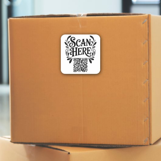 Business QR Code Vierkante Sticker