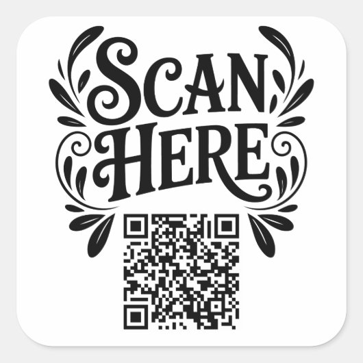 Business QR Code Vierkante Sticker (Voorkant)