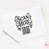 Business QR Code Vierkante Sticker (Envelop)