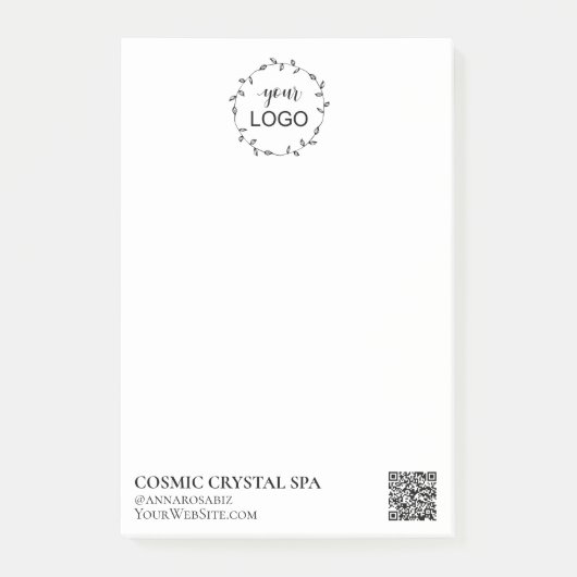 *~* Business QR Simple Minimal Logo AP8 Post-it No Post-it® Notes (Voorkant)