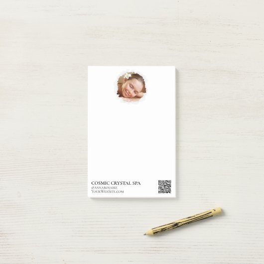 *~* Business QR Simple Minimal Photo Logo AP8 Post-it® Notes (Op bureau)