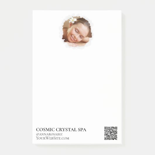 *~* Business QR Simple Minimal Photo Logo AP8 Post-it® Notes (Voorkant)
