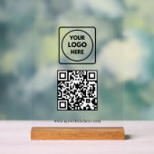 Business QR Website Logo Acrylic Sign Acryl Bord (Neutraal)