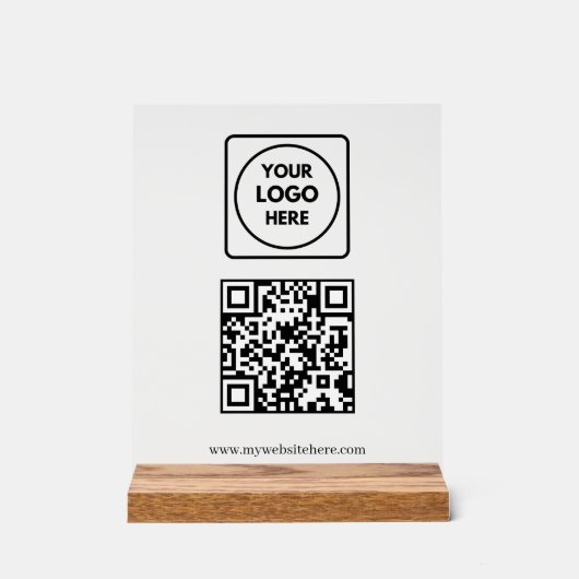 Business QR Website Logo Acrylic Sign Acryl Bord (Voorkant)