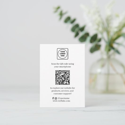 Business QR | Website & Social Media Link Informatiekaartje (Staand voorkant)