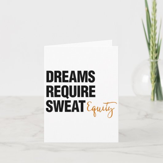 Business Quote Sweat Equity Entrepreneur  Kaart (Voorkant)