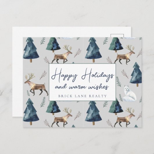 Business Real Estate Prettige feestdagen Classy Gr (Voorkant / Achterkant)