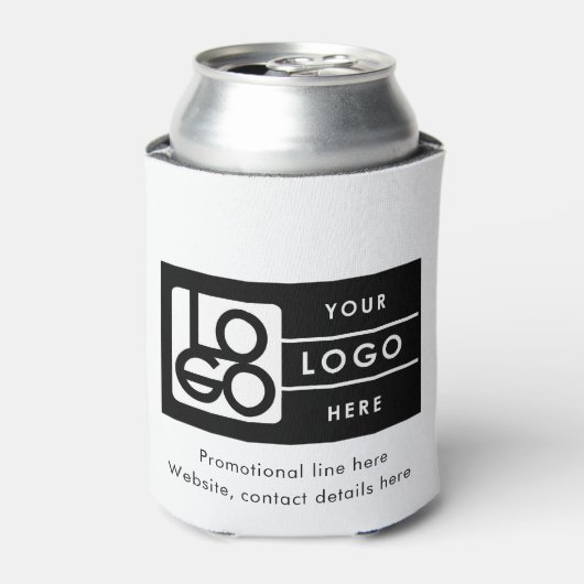 Business Rectangle Logo Text Promo QR Code Blikjeskoeler (Blikje Voorkant)